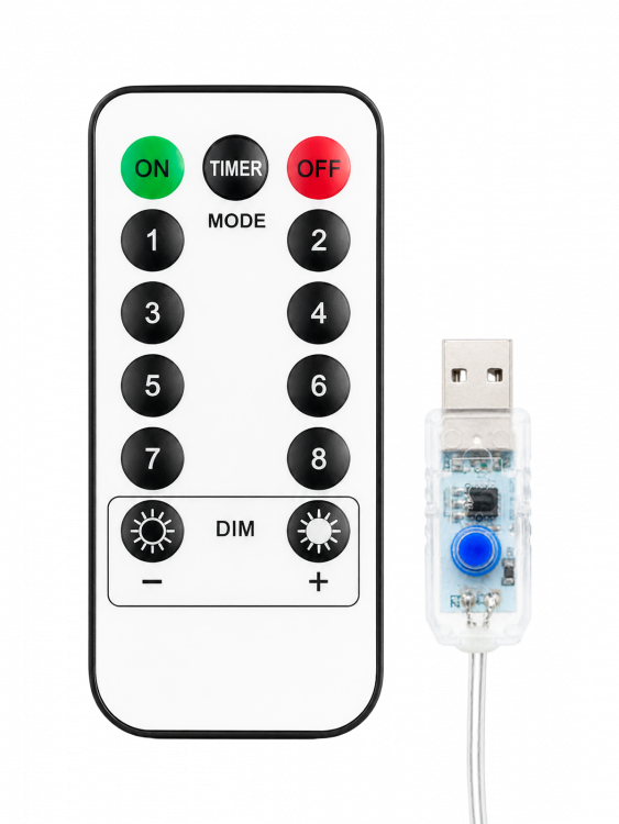 Огонек OG-LDG08 гирлянда-штора с крючком LED Белая теплая (3х3м,300 ламп,USB)